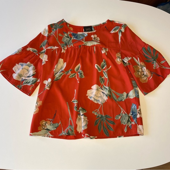 W5 by Anthropologie Floral Blouse | Size L | Boho Peasant Top - Picture 8 of 14